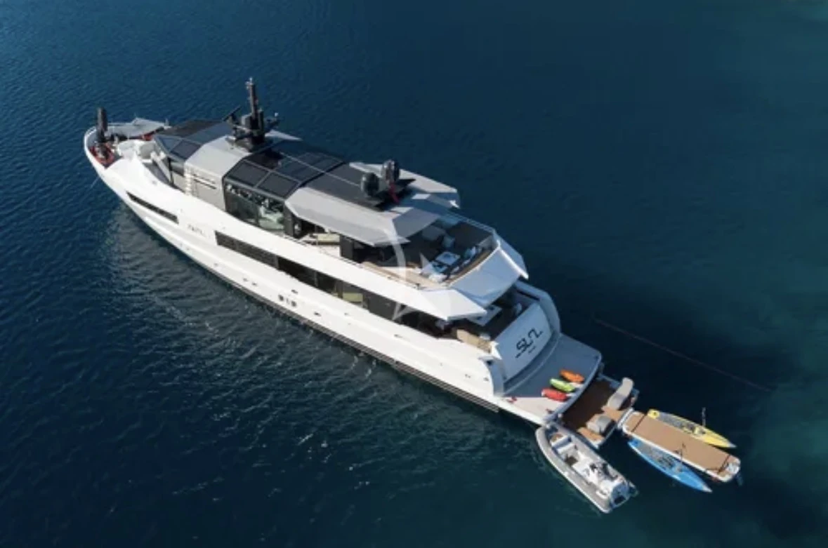 Yacht exterior prepared for a day near the Lérins Islands
