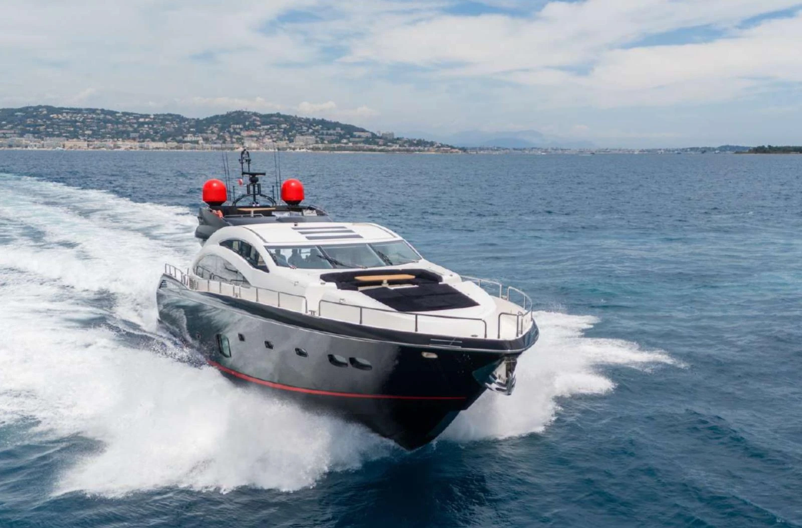Luxury fast tender transporting business passengers along the French Riviera